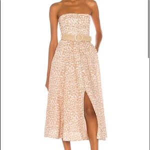 Zimmerman Pink Carnaby Leopard-print linen dress